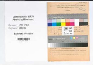 Entnazifizierung Wilhelm Littfinski, geb. 26.05.1912 (Steiger)