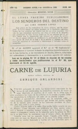 1923007299: Carne de lujuria : novela inédita