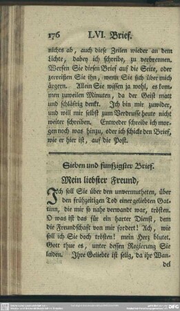 Sieben und funfzigster Brief. Mein liebster Freund, ...