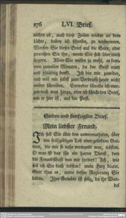 Sieben und funfzigster Brief. Mein liebster Freund, ...