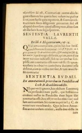 Sententia Laurentii Vallae.