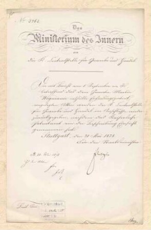 Patent des Geometers Martin Wegmann in Stuttgart auf eine Vorrichtung zum Abtragen von Massen