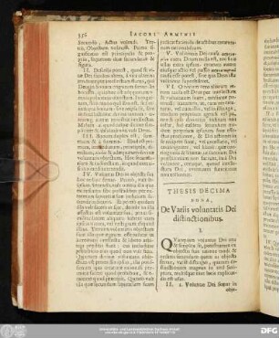 Thesis Decima Nona, De Variis voluntatis Dei distinctionibus.