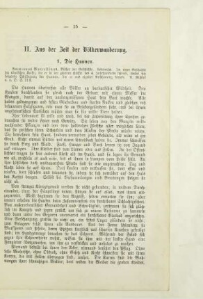 II. Aus der Zeit der Völkerwanderung