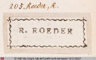 Exlibris des R. Roeder