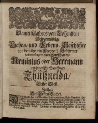 Inhalt des Ersten Buches.