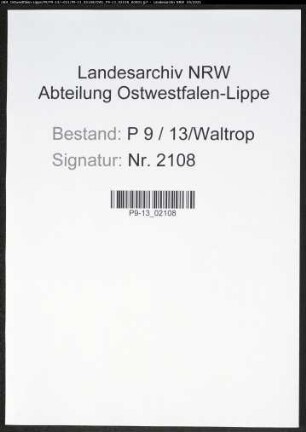 Heiratsregister Standesamt Waltrop
