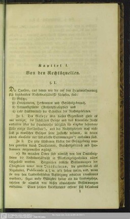 Kapitel I. Von den Rechtsquellen