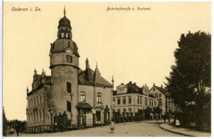 Oederan. Bahnhofstraße und Postamt