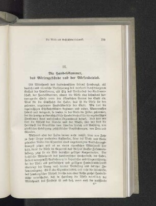 IX. Die Handelskammer, das Börsengebäude und der Börsenbetrieb.