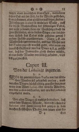 Caput III. Von der Lethalität ingemein.