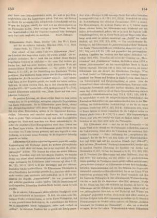 153-155 [Rezension] Kühnemann, Eugen, Das Werk Kants und der europäische Gedanke.