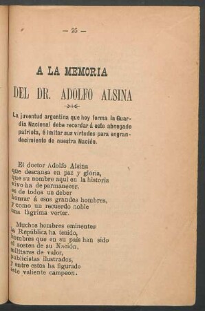 A la memoria del Dr. Adolfo Alsina