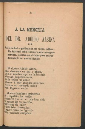 A la memoria del Dr. Adolfo Alsina