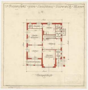 Landhaus Gurewitz, Berlin-Spandau: Vorprojekt Grundriss Erdgeschoss 1:100