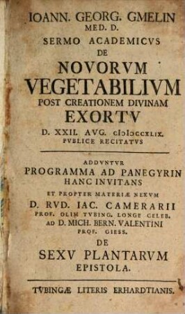 Sermo de novorum vegetabilium post creationem divinum exortu