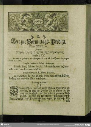 [Erklärung der Vormittags-Predigt. Psalm. XXXII. 10]