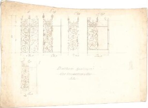Dolmetsch, Heinrich; Geislingen / Steige; Ev. Stadtkirche, Restaurierung - Altes Chorabschlussgitter (Teilansichten)