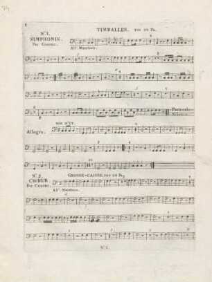 No. 2 Chœur. Par Gossec. Grosse-Caisse. Ton de Fa.