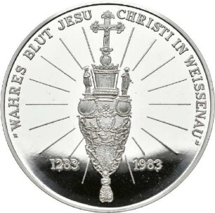Medaille auf das 700-jährige Jubiläum der Heiligblutreliquie von Weißenau, 1983