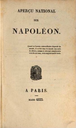 Aperçu national sur Napoléon