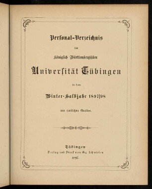Studierendenverzeichnis 1897/98