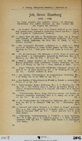 Nachlaß Joh. Heinr. Ramberg (Nr. 406-418)
