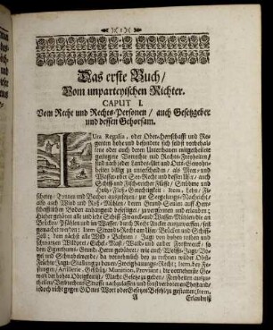 Das erste Buch/ Vom unparteyischen Richter.