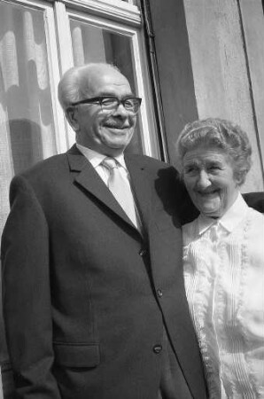 Diamanthochzeit der Eheleute Anna und Wilhelm Brückel aus Durlach