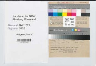 Entnazifizierung Hans Wagner , geb. 08.11.1910 (Arbeiter)