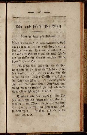 Acht und funfzigster Brief. Flora an Frau von Delmont
