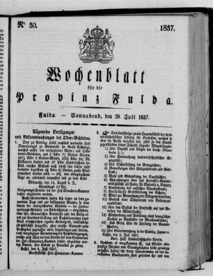 Nr. 30, Ausgabe vom 29. Juli 1837