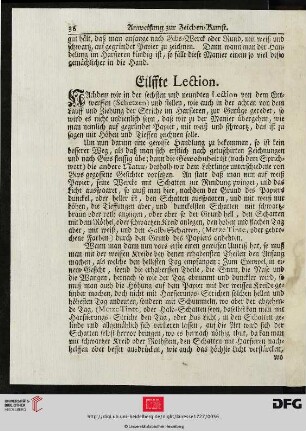 Eilffte Lection
