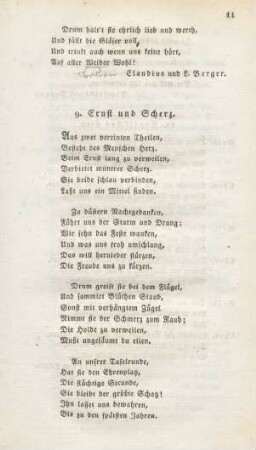 9. Ernst und Scherz