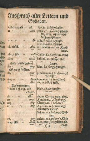 Aussprach aller Lettern und Syllaben.