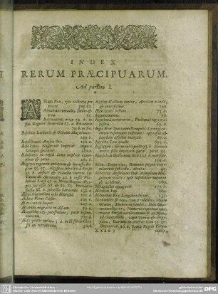 Index Rerum Praecipuarum