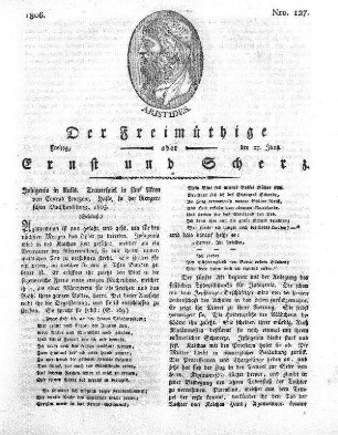 Nro. 127, Freitag den 27. Juny 1806