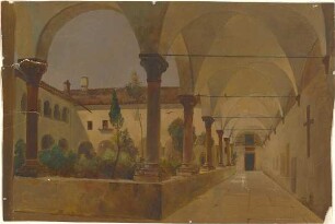 Gärtner, Friedrich von; Reisezeichnungen - Kloster (Perspektive)