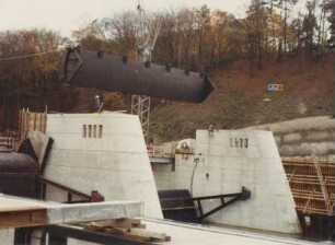 Bau Staustufe Wahnhausen/Fulda