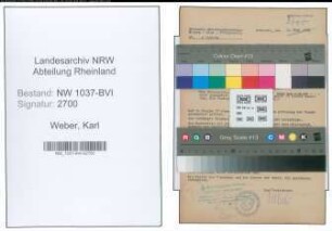 Entnazifizierung Karl Weber , geb. 19.10.1897 (Kaufmann)
