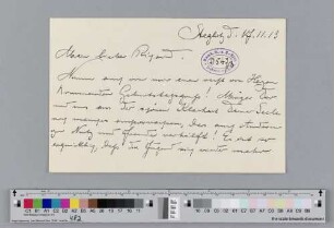 Briefkarte an Richard Dehmel