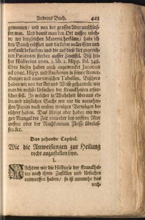 Das zehende Capitel. Wie die Anweisungen zu Heilung recht anzustellen seyn
