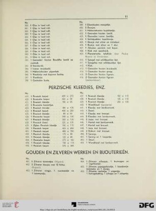 Gouden en zilveren werken en bijouterieën (Nr. 461-495)