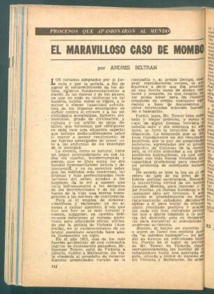 El maravilloso caso de Mombo : Procesos que apasionaron al mundo