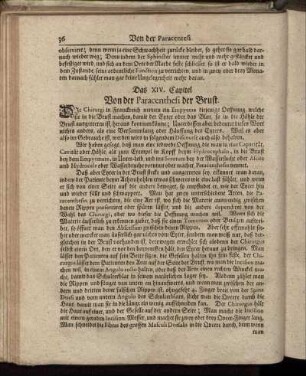 Das XIV. Capitel. Von der Paracenthesi der Brust