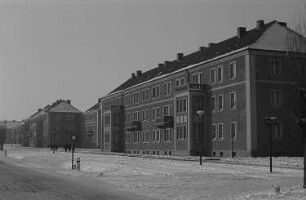 Blick in das Wohngebiet an der Kopernikusstraße in Leipzig-Mockau