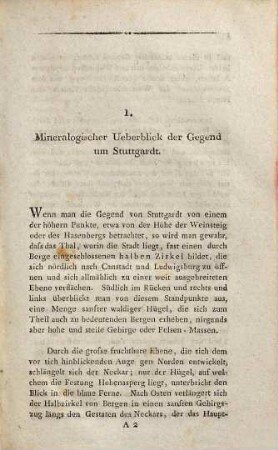 Mineralogische Beiträge vorzüglich in Hinsicht auf Würtemberg und den Schwarzwald