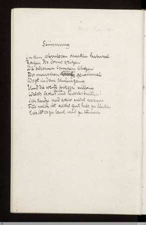 Stimmung : [SW I: H4]; [SW I, S. 62/123-124]