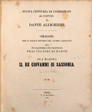 Nuova centuria di correzioni al Convito di Dante Allighieri