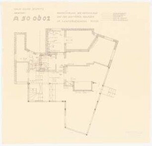 Schmitz-Häuser, Biberach/Riss Wohnhaus Guido Schmitz: Rohrführung der Heizungsanlagen und der sanitären Anlagen im 1. Untergeschoss 1:50